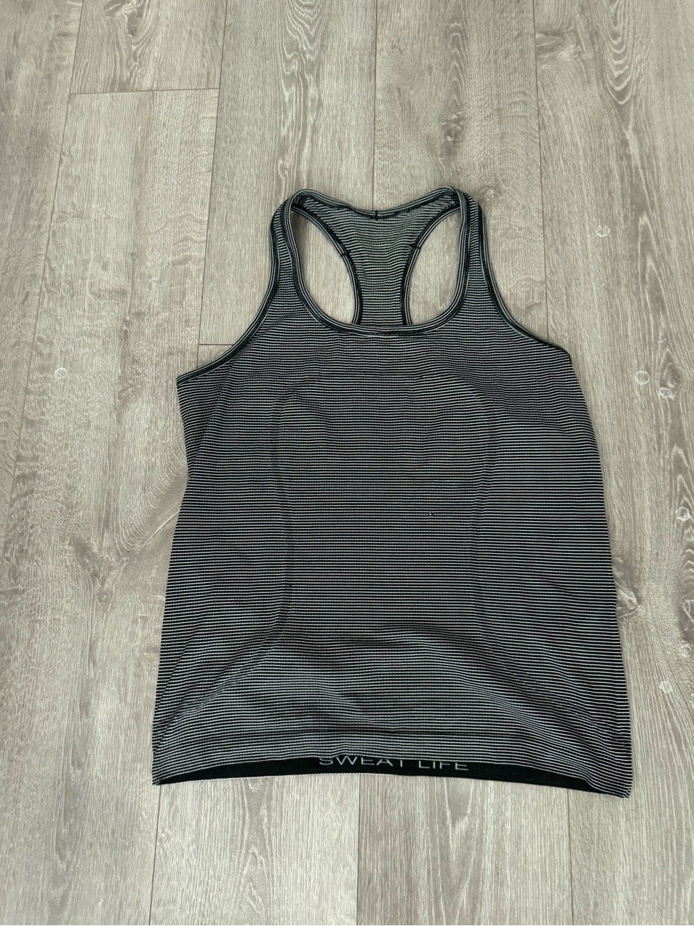 lululemon athletica Black and White Striped Tank Top